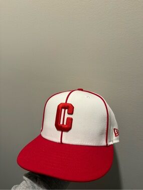 New Era White and Red 59FIFTY Fitted Baseball Cap